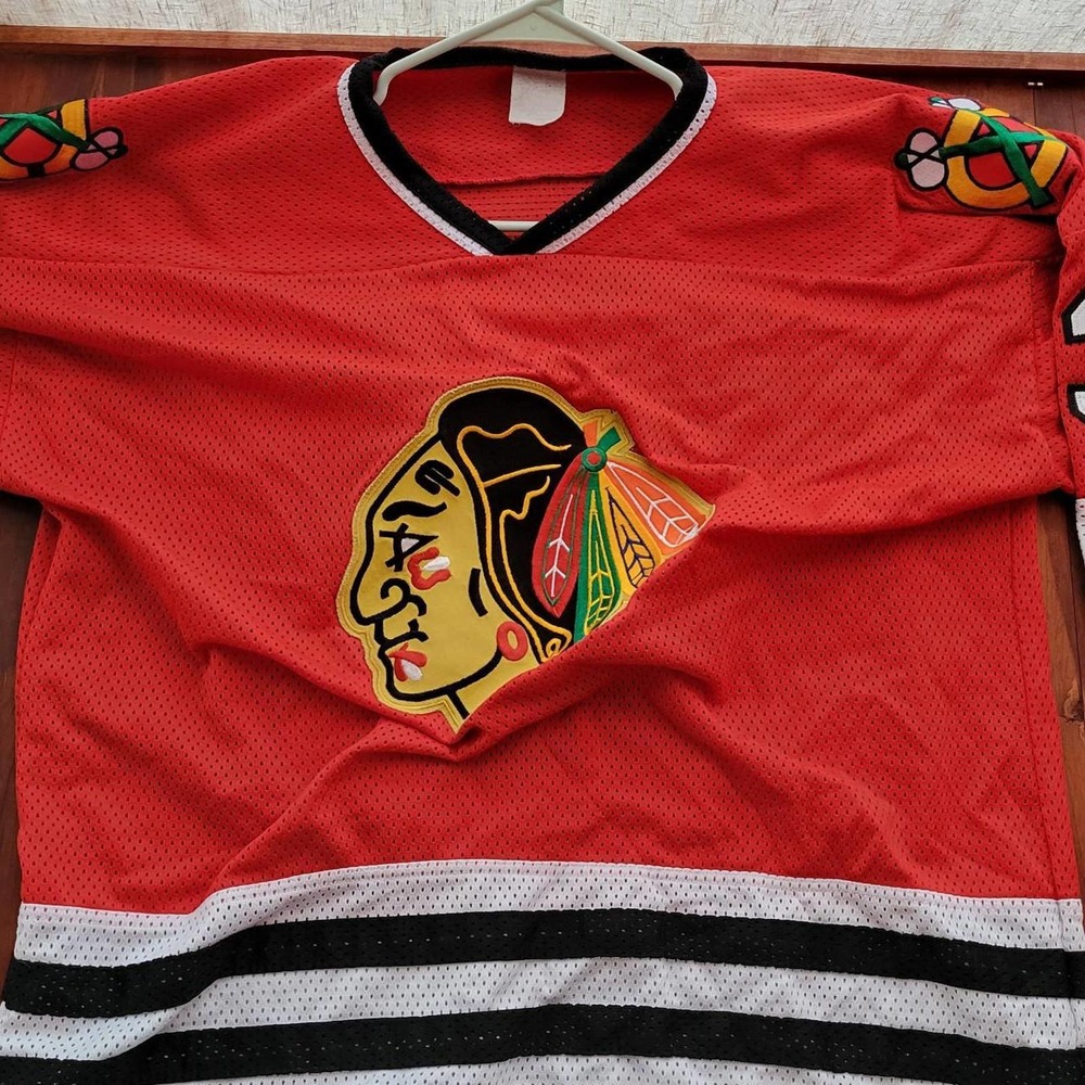 Vintage retro chicago blackhawks nhl homemade jersey
